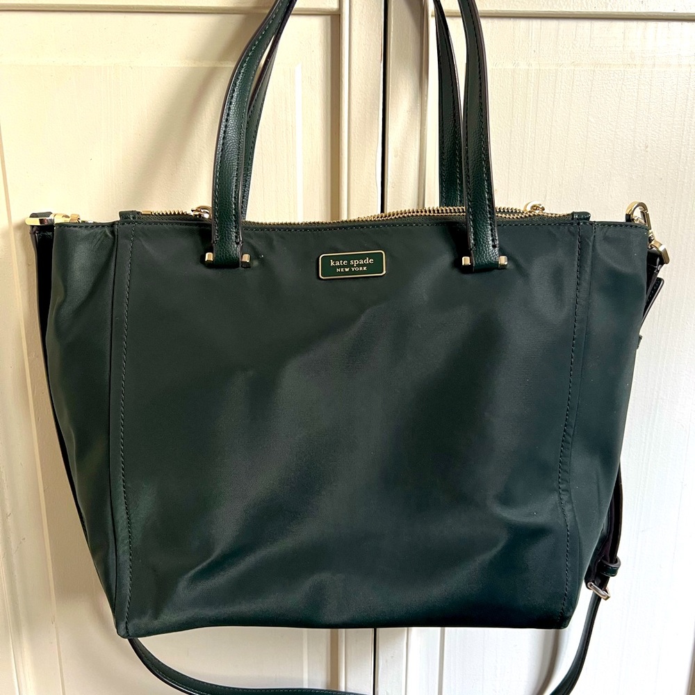 Kate Spade Medium Satchel in deep evergreen